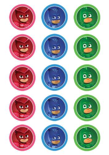 PJ Masks Edible Cupcake Images - Click Image to Close